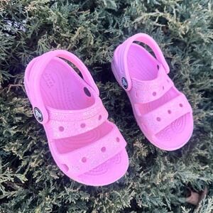 Crocs Kids Classic Glitter Toddler Girl Sandals Size 8 Pink
